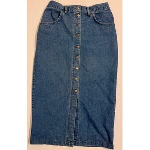 Y2K Vintage Magnum Jeans Women's Button Front Denim Maxi Skirt ~US 14